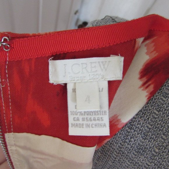 J Crew Cream and Red Patterned Dress - Picture 5 of 6